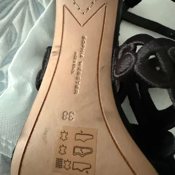 Sophia Webster Black Embroidery Block Heels/Sandals - Picture 11 of 13